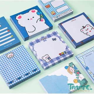 Tệp giấy note Gấu Xù tone xanh