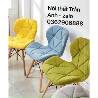 Ghế tam giác bọc nỉ chân gỗ