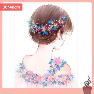Bộ tranh đính đá 5D trang trí nội thất DIY thiết kế hình cô gái xinh đẹp