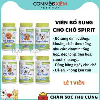 Viên bổ sung cho chó Spirit canxi, vitamin, dưỡng lông da cún, dinh dưỡng, tiêu hoá, khớp xương, vi lượng Con Mèo Xiêm