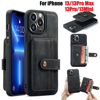 Ốp Điện Thoại Da Kèm Ví 2 Trong 1 Cho iPhone 13 Pro Max Mini Giá Đỡ