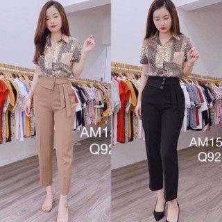 QUẦN BAGGY NỮ CHẤT TUYẾT MƯA QUẦN TÂY 3 KHUY VẠT LỆCH CHO BẠN GÁI MÃ 8317
