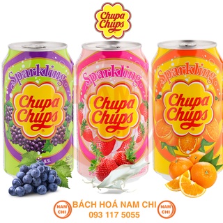 [LẺ 1 LON] Soda Trái Cây Vị Kẹo Chupa Chups Nho Dâu Cam Cực Ngon - Hàn Quốc