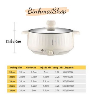 Nồi Lẩu Mini Đa Năng Tích Hợp (Lẩu, hấp, chiên, rán, xào, hầm) Chống Dính