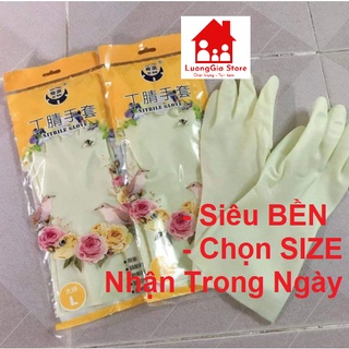 Găng Tay Cao Su Siêu Dai Hoa Hồng Loại Dài Chống Trơn Trượt Rửa Chén Không Mùi Giá Rẻ Đủ Size