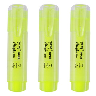 [TƯƠNG TÁC NHANH ] Vỉ 3 Cây Viết Dạ Quang Toyo - Vàng