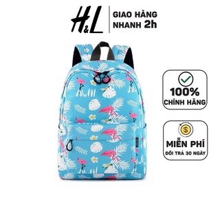 Balo Đi Học Thời Trang Vintage Họa Tiết Con Hạc, Có Ngăn Đựng Laptop, Chất Liệu Chống Nước, Chống Ẩm Mốc, Mang Đi Chơi