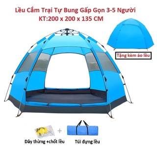 [ LỀU 2 LỚP ] Lều cắm trại, lều du lich dã ngoại, câu cá 2- 4 người, dễ dàng gập mở, đóng gói nhỏ gọn, thuận tiện