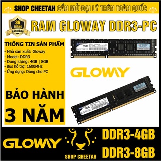 Ram DDR3 | 1600MHz | 4GB và 8GB – Dùng cho PC – Chính hãng Gloway – Bảo hành 3 năm