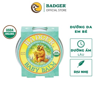Sáp dầu hữu cơ dưỡng da em bé BADGER Baby organic balm dưỡng ẩm cho da khô, ngừa hăm an toàn cho trẻ sơ sinh – 21g 56g