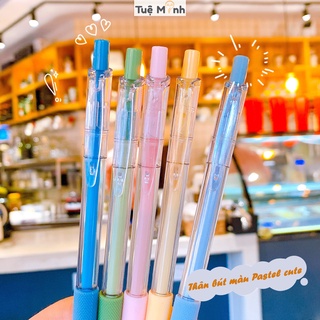 Bút mực gel dạng bấm màu Pastel B35 mực đen xinh xắn
