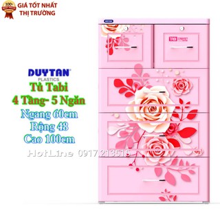 Tủ nhựa duy tân TABI 4 Tầng 5 Ngăn Màu Hồng