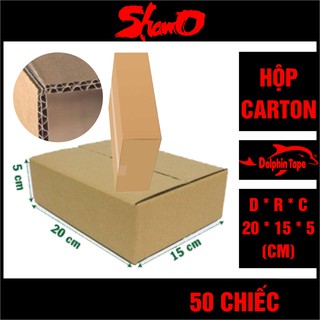 [ 50 chiếc ] Hộp carton KT: 20cm x 15cm x 5cm – Dùng trong công tác đóng hàng hỗ trợ vận chuyển - Hộp COD