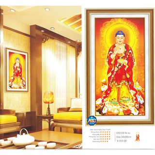 Tranh Đính Đá ABC 3D Phật A Di Đà DF2316 , LG1423 (TRANH TỰ ĐÍNH) KT:50X90CM