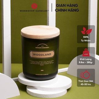 Nến thơm Woodland Workshop Candles H&amp;H Home 8.8oz hương gỗ ấm áp