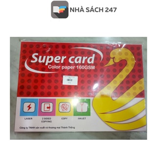 Bìa màu ngoại A4 Super card 100 tờ/ ream Dùng để đóng hồ sơ, tài liệu, thiết kế, trang trí Màu Sắc Dễ Thương