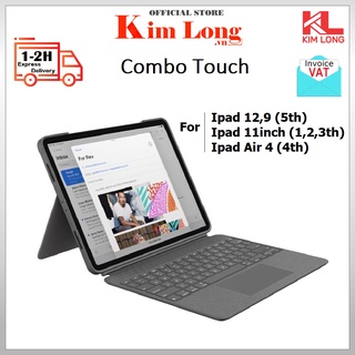 Bao da bàn phím Logitech Combo Touch for iPad 12,9 (5th, 6th), 11inch (1,2,3th), iPad Air (4th, 5th) - Hàng Chính hãng