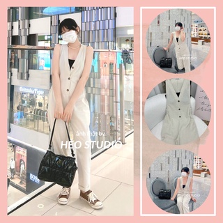 Set Jumpsuit Bố Kèm Áo Bra Hèo Studio (Ảnh Thật + Video)