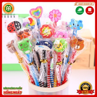 Combo 100 Bút chì đầu tẩy dễ thương đồ dùng học tập làm quà tặng học sinh