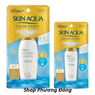Sữa chống nắng hằng ngày dưỡng trắng Sunplay Skin Aqua Clear White SPF 50+ 25g/55g