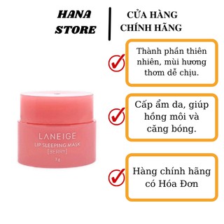 Son Dưỡng Môi Laneige Lip Sleeping Mask Berry Chăm Sóc Môi Màu Hồng Hàn Quốc Mỹ Phẩm Hana Hàng Chính Hãng 3Gr