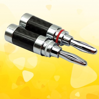 Jack bắp chuối vỏ mạ carbon 4mm, chân tiếp xúc đồng mạ bạc (1 chiếc)