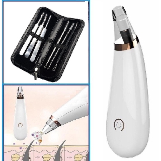 Máy hút mụn cầm tay BlackHead 3 đầu + Bộ nặn mụn 6 món kim loại không gỉ