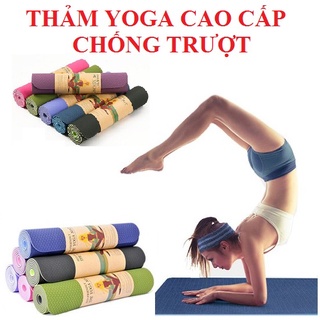 [ Free Ship ] THẢM  YOGA  2 LỚP DÀY DẶN SIÊU ĐẸP CHỐNG TRƠN TRƯỢT