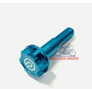 Ốc tay thắng nhôm CNC Xi Gr5 xanh lục gắn xe máy