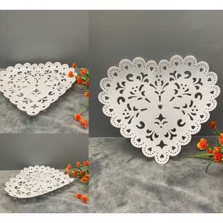 Dĩa nhựa đựng trái cây hoa văn hình tim