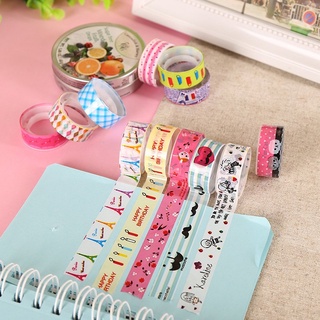 Băng dính hoạt hình trang trí sổ tay họa tiết style hàn quốc, băng dinh washi tape (1 cuộn)400
