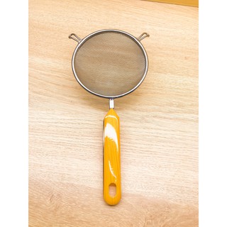 ray lọc thép 11cm cán nhựa màu vàng