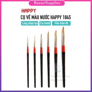 Cọ vẽ màu nước Happy đầu tròn