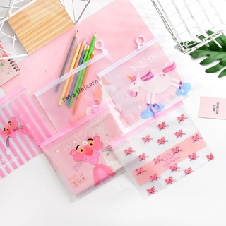 Bóp viết nhựa hình Kỳ Lân, Báo Hồng (Đựng được rất nhiều vật dụng) (kích thước A5)