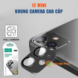 Khung kim loại bảo vệ camera Iphone 12 Mini kèm kính cường lực chính hãng Hoco chống trầy xước cho Iphone 12 Mini
