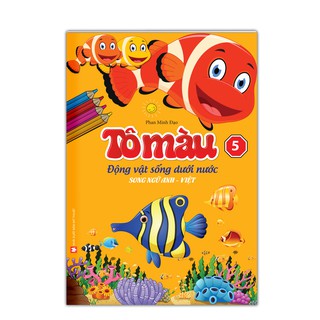 Sách - Tô màu động vật sống dưới nước song ngữ anh - việt tập 5