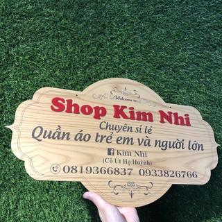 Bảng hiệu gỗ Decor shop - Bảng hiệu thiết kế mang tên shop của bạn - Kích thước 27x37cm