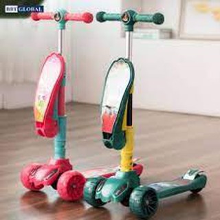 XE TRƯỢT SCOOTER KIÊM XE CHÒI CHÂN CÓ CHỖ NGỒI 2IN1 CÓ PHÁT NHẠC CHO BÉ