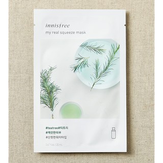 [Auth Hàn] Mặt Nạ Giấy Innisfree My Real Squeeze Mask Tràm Trà Tea Tree Ngăn Ngừa Mụn Cấp Nước và Làm Dịu Da