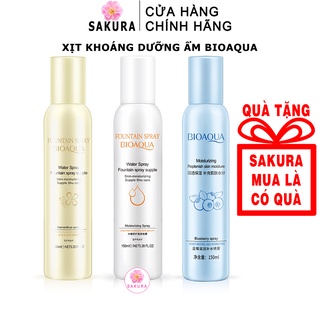 Xịt khoáng BIOAQUA dưỡng ẩm kiểm soát dầu cố định lớp trang điểm nội địa trung Sakura 150ml