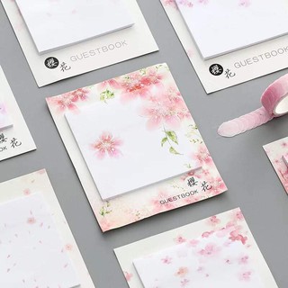 Giấy Note cổ  phong( mẫu hoa anh đào có sẵn)