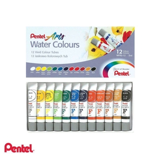 [Mã LIFEBOOK1 giảm 30K đơn 150K] Màu Nước Pentel WFRS-12 (12 Màu) - Dạng Tuýp 5ml