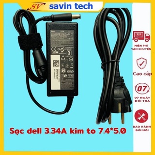 Sạc laptop dell 3.34 kim to savintech, sạc máy tính dell zin bảo hành 12 tháng