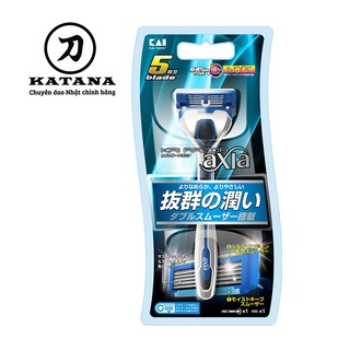[CHÍNH HÃNG] Dao cạo râu 5 lưỡi Nhật Axia 5 Blade có dải bôi trơn lô hội - BH 6 tháng 1 ĐỔI 1