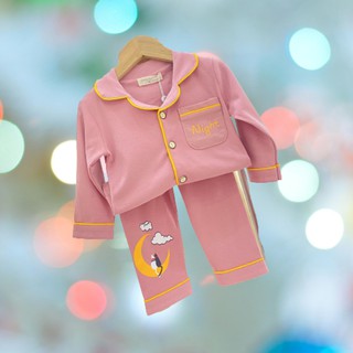 Đồ Bộ Pijama Mặt Trăng Dài Tay Cho Bé Gái  bé trai Chất Đũi Cao Cấp, Bộ Đồ Ngủ Night Cực Xinh Cho Bé Từ 6-28Kg- Sâu shop