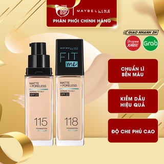 Kem Nền Kiềm Dầu, Cho Lớp Nền Mịn Lì Tự Nhiên Maybelline Fit Me Matte Poreless Foundation SPF22 30ml
