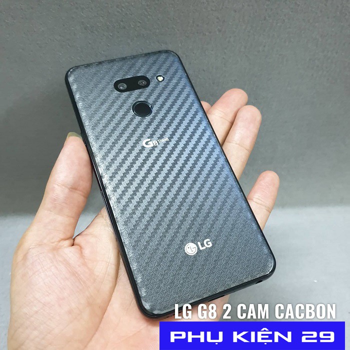 [LG G8/G8 ThinQ] Dán lưng 3D vân Cacbon - 2/3 camera