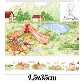 [Chiết] Washi tape 4,5x35cm chủ đề dã ngoại, băng dán trang trí làm tranh washi Mono_box