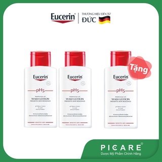 [ Mua 2 tặng 1 ] Chai Sữa Tắm Và Rửa Mặt Dành Cho Da Nhạy Cảm Eucerin Washlotion pH5 200ML