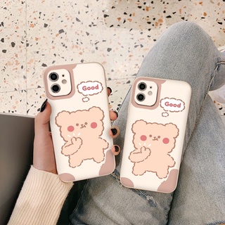 Ốp Iphone Gấu bông má hồng ốp lưng iphone cạnh vuông 6/7plus/8plus/x/xr/xs/11/12/13/pro/max/promax